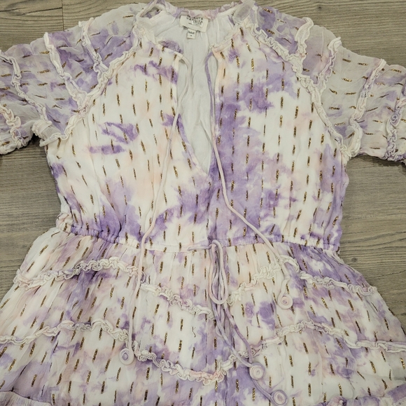 HEMANT & NANDITA Mini Purple Ruffle Dress Size Small - Picture 10 of 11
